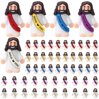 10 Pcs Mini Jesus Figures Original Design Decor Easter Egg Stuffers - Cute Jesus Ornaments Toys to Hide and Seek Tradition Religious Party Favors Sunday School Baptism Gifts Celebrate Random Colors