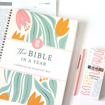 The Bible In A Year: A 52-Week Study Guide Spiral Bible for Women (A4)